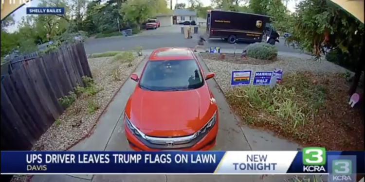 UPS Driver Under Investigation After Leaving Trump Signs on Customer's Lawn